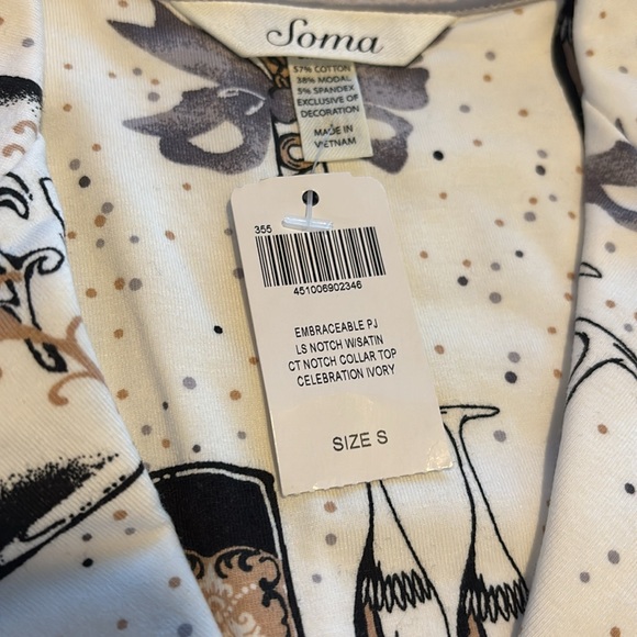 NWT Soma Celebration Embraceable Long Sleeve PJ Pajama Set ~ SMALL - Picture 6 of 8